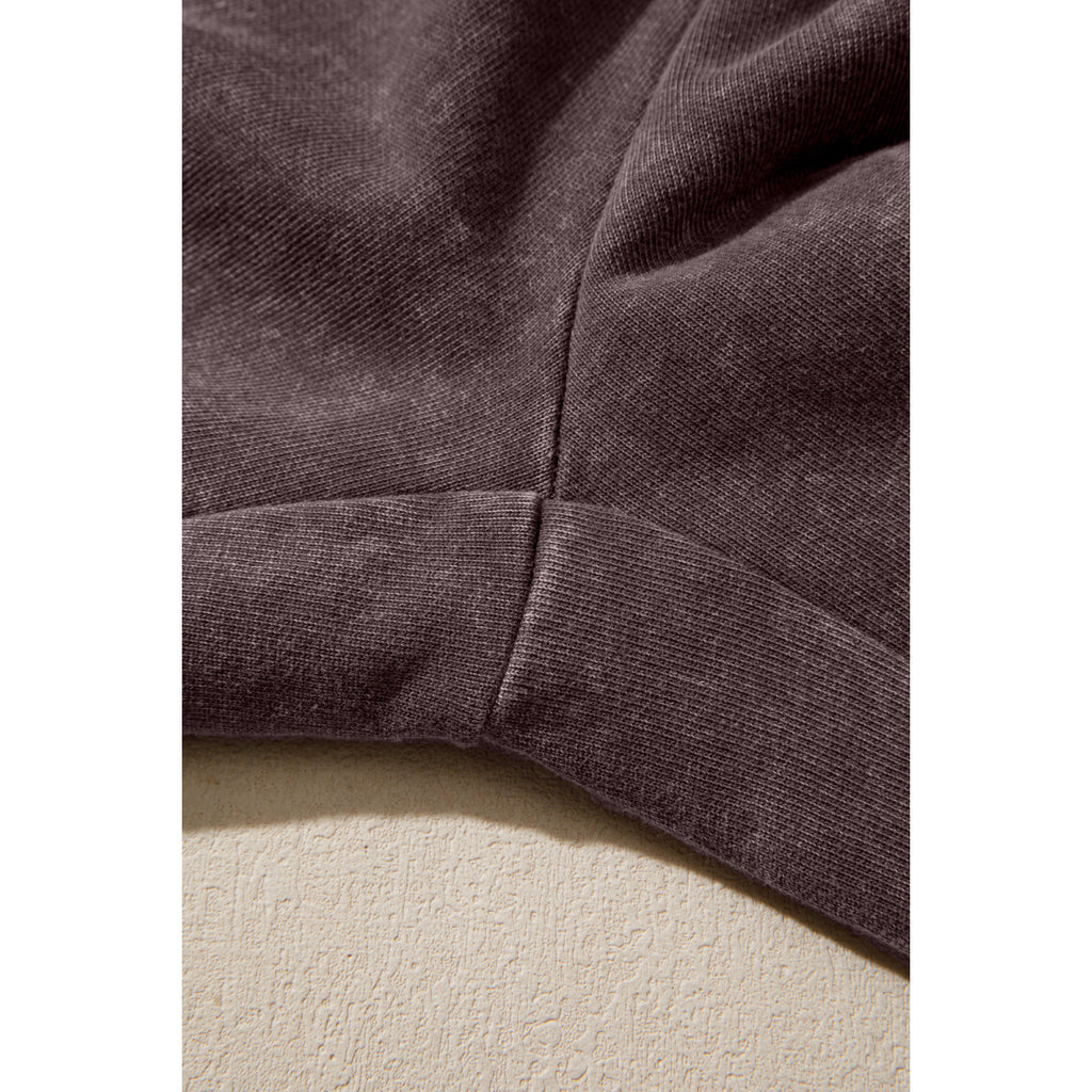 Dark Brown Mineral-Wash Cotton Cargo Pants in Dark Brown - washed fabric detail